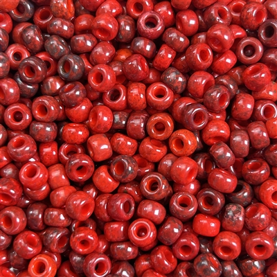 Kelliesbeadboutique 6 0 Miyuki Matte Opaque Cherry Red Picasso