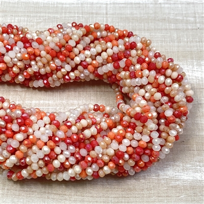 Kelliesbeadboutique 3 5x3mm Mixed Color Red Opaque Rondelle